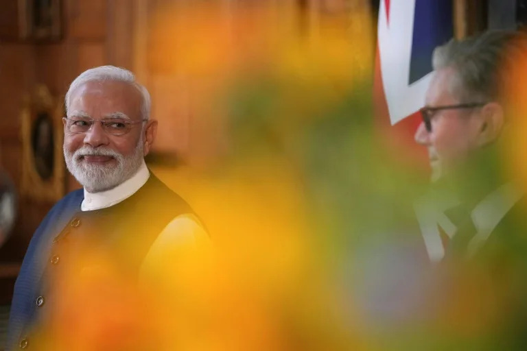 UK Prime Minister Keir Starmer has hailed the agreement with his Indian counterpart Narendra Modi as a 'landmark moment' (Kin Cheung)