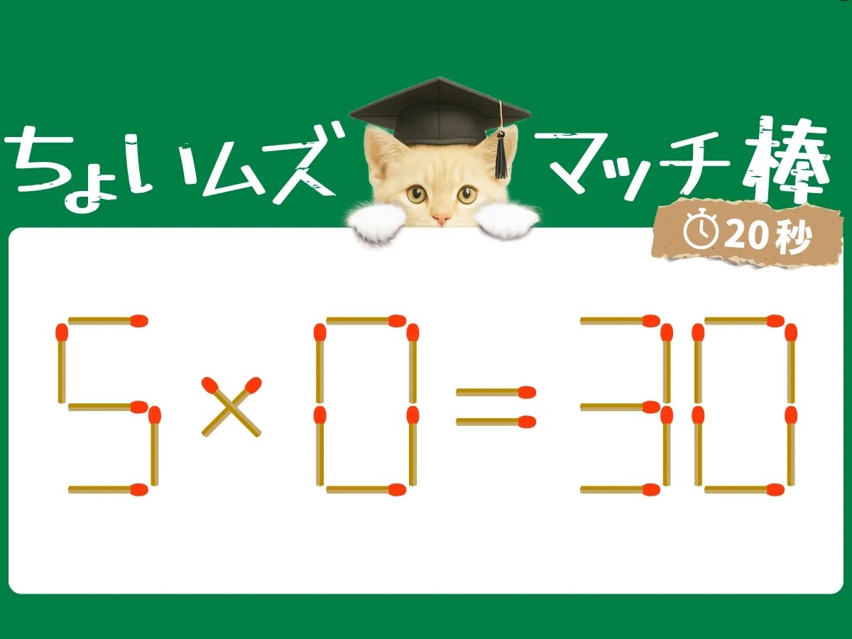 【マッチ棒クイズ】中級編♪1本だけ動かして正しい式にして！！