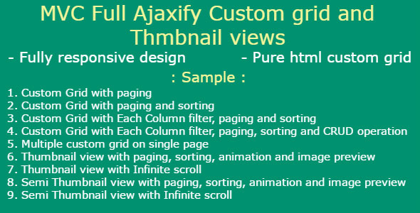 Asp.Net MVC full Ajaxify and bootstrap Grid With CRUD Operation Asp.Net MVC full Ajaxify and bootstrap Grid With CRUD Operation