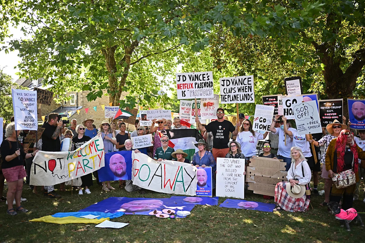 The 'Stop Trump' Campaign Protests Against JD Vance's UK Visit (Leon Neal / Getty Images)