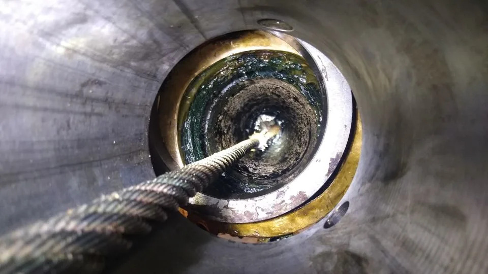 The substance had been thriving in the oxygen-free environment of the Blue Heron's rudder shaft. - University Minnesota Duluth