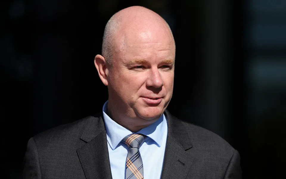 Simon Patterson leaving court