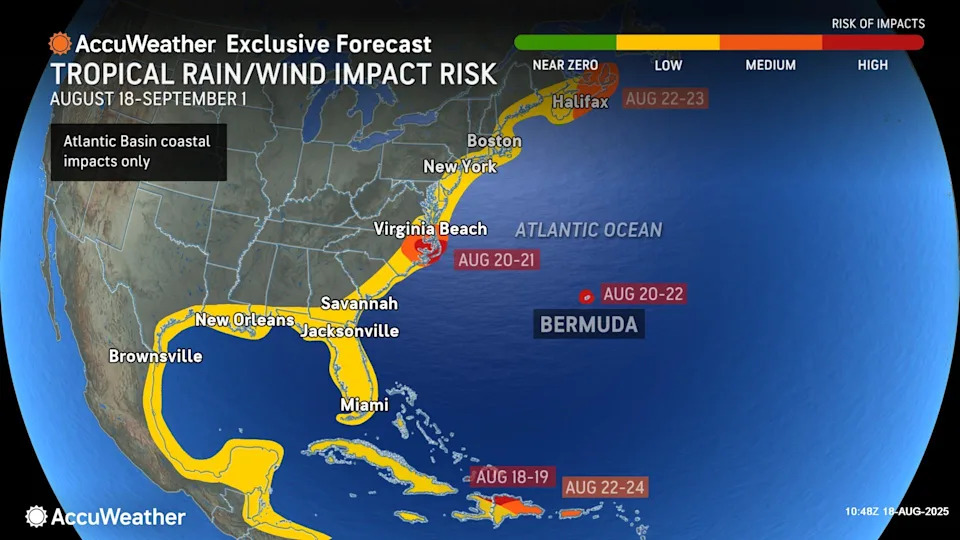AccuWeather weather maps tracking Hurricane Erin