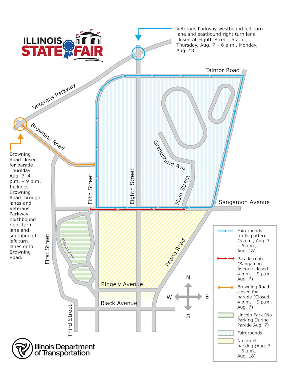 Which roads are closed for the Illinois State Fair? See which streets to avoid, where to park