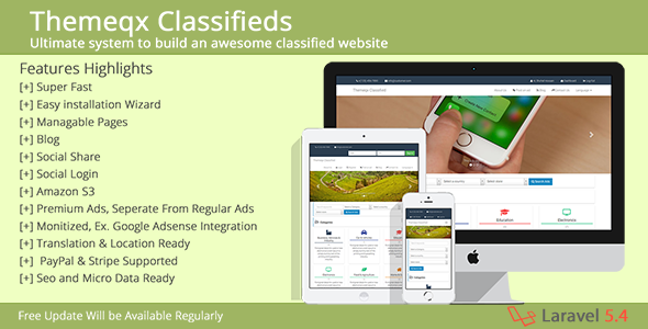 Themeqx v3.2 - Advanced PhP Laravel Classified ads cms