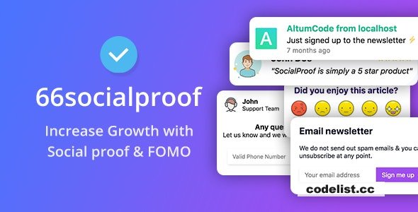 66socialproof v19.0.0 - Social Proof & FOMO Widgets Notifications (SAAS) - nulled