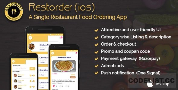 Restorder (iOS) v2.0.5 - A single restaurant food ordering app. Restorder (iOS) v2.0.5 - A single restaurant food ordering app.