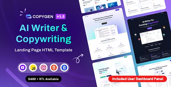 CopyGen - AI Writer & Copywriting Landing Page HTML Template v1.5.0