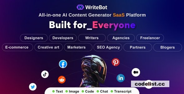 WriteBot v2.3.1 - AI Content Generator SaaS Platform