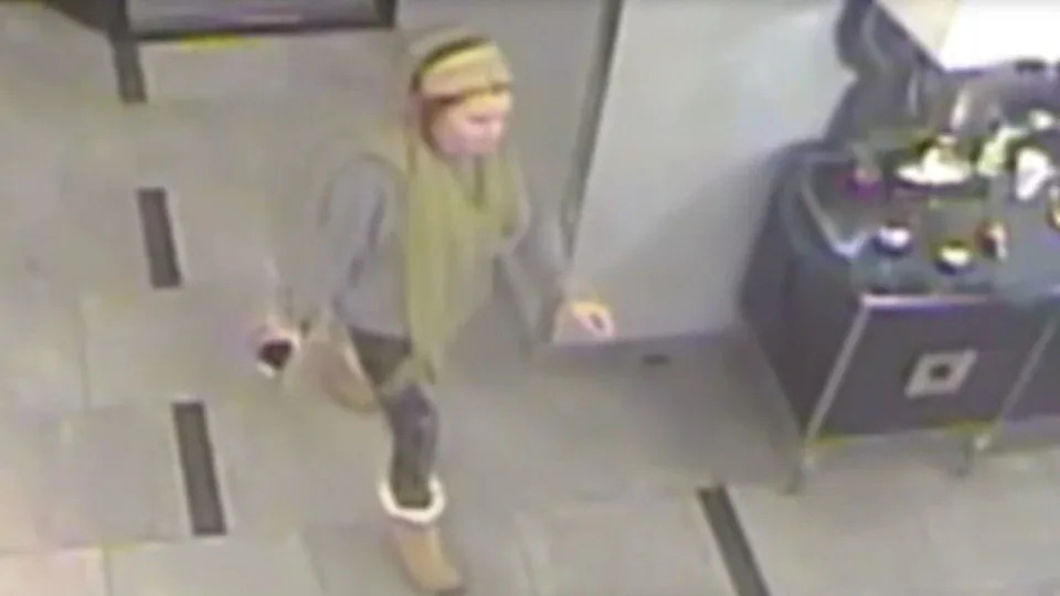 Surveillance video from the lobby of Alex Pennig's apartment building captured the last images of Pennig before her death. / Credit: Ramsey County District Court