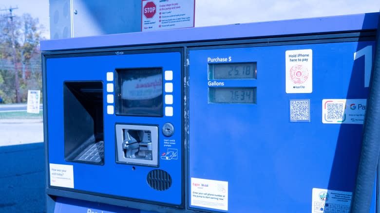 A gas pump with electronic card reader