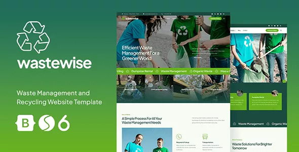 Wastewise - Waste Management Disposal and Recycling Website Template