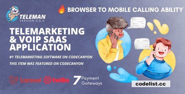 Teleman v5.1.1 - Telemarketing & VoIP Service SaaS Application
