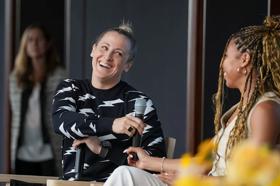 NEW YORK, NEW YORK - MAY 15: Sam Rapoport and Midge Purce speak onstage during the Women's Health Hosts Inaugural Health Lab at Hearst Tower on May 15, 2024 in New York City. (Photo by Ilya S. Savenok/Getty Images for Hearst)