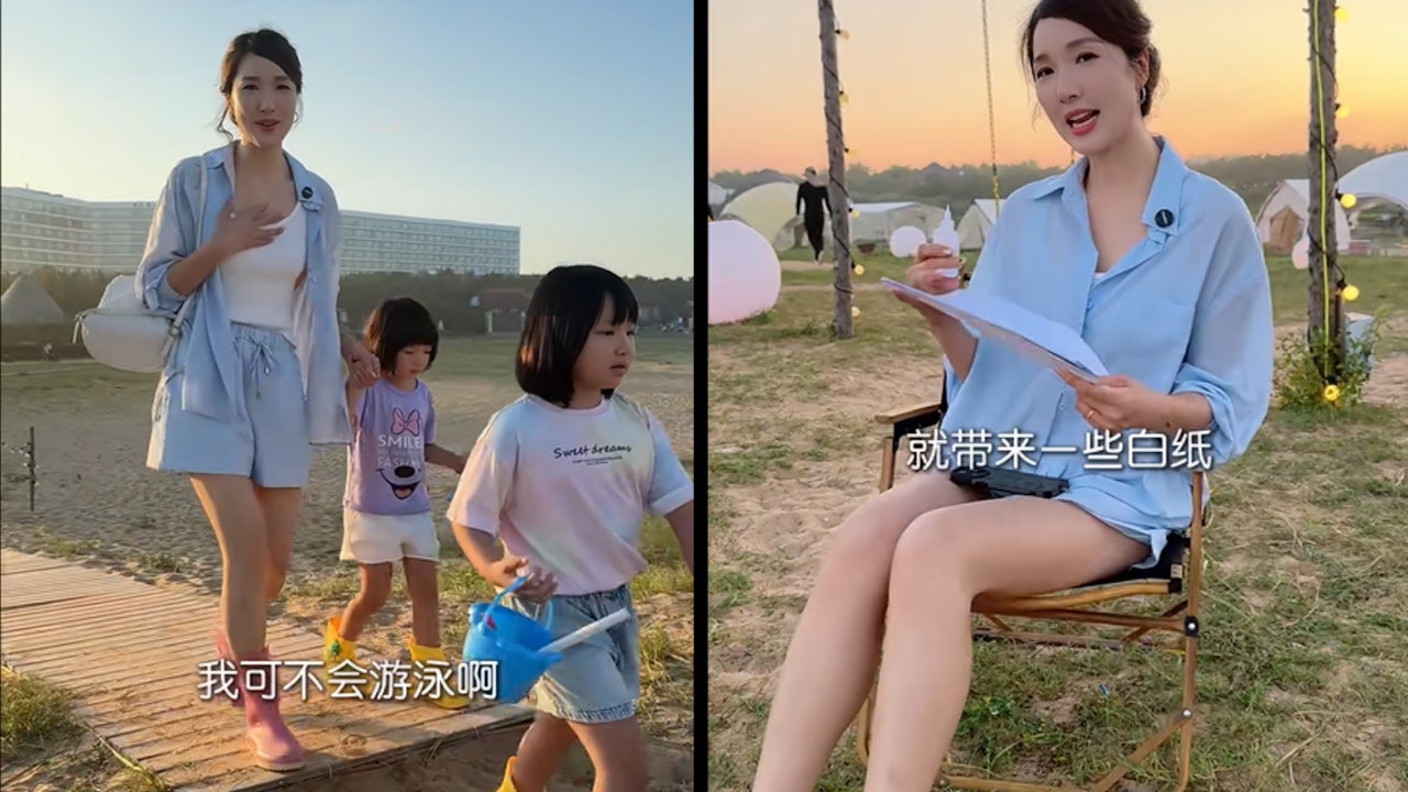 李亞男一人帶兩女去海灘　自爆唔識游水仲要分心繪畫拍片