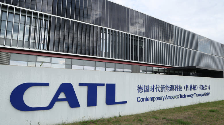 The European headquarters of Chinese electric car battery manufacturer CATL stands on July 31, 2025 in Arnstadt, Germany. CATL also operates an electric car battery factory nearby, its first in Europe.
