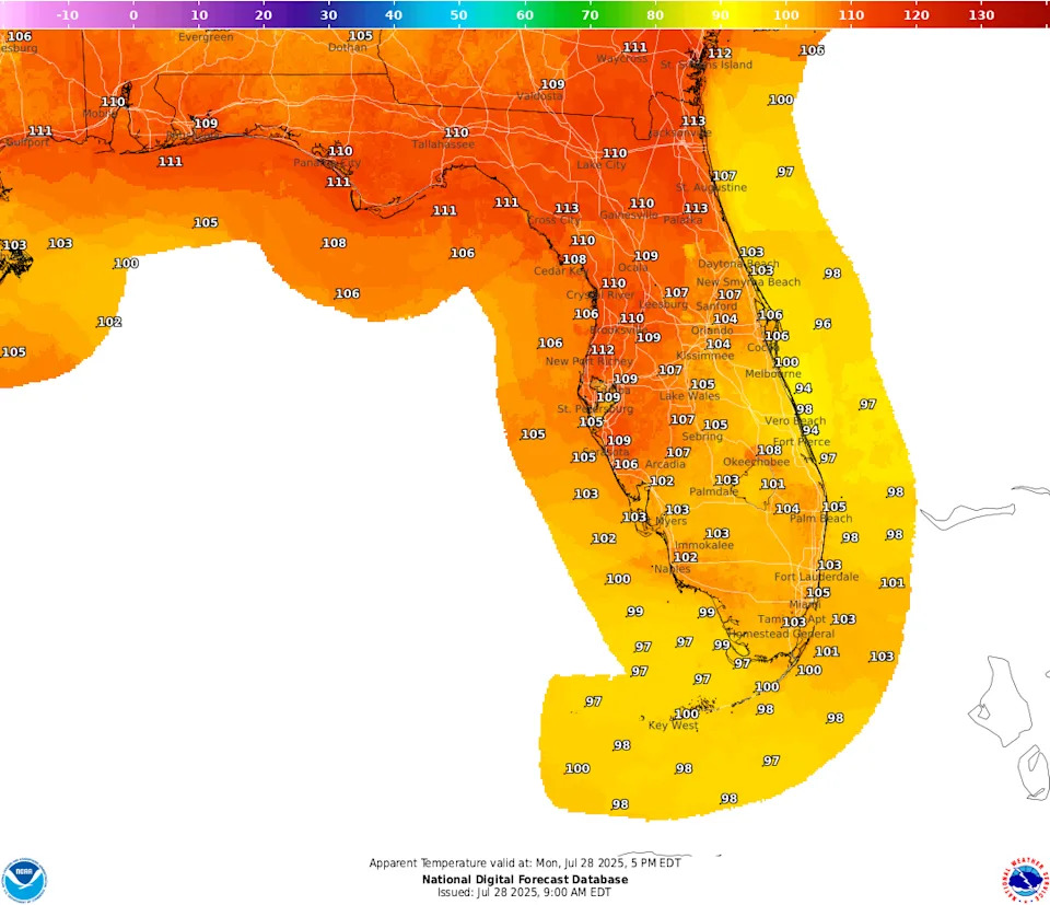 Dangerous heat prompts NWS to issue extreme heat warnings in Florida. Heat index could hit 115