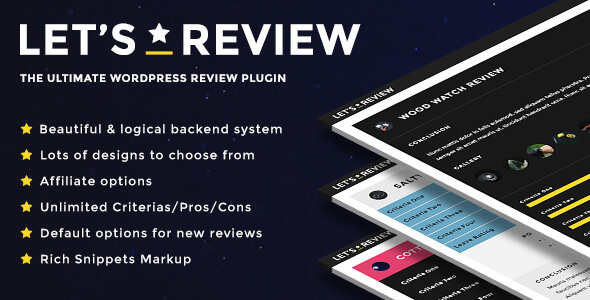 Let's Review v3.4.2 - WordPress Plugin With Affiliate Options