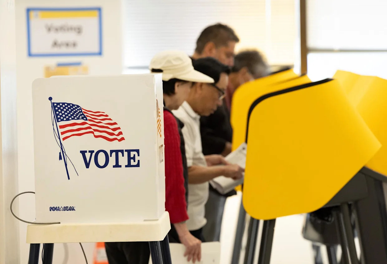 <span>Early voting at the Los Angeles County Registrar-Recorder / County Clerk building in Norwalk, California, on 4 November 2024.</span><span>Photograph: Myung J Chun/Los Angeles Times/Getty Images</span>