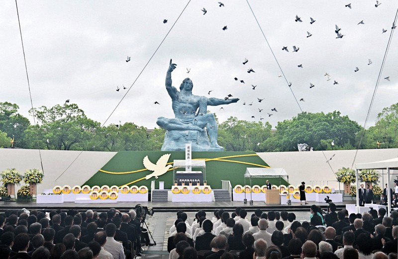 長崎市長、核戦争への強い危機感表明　80回目の長崎原爆の日