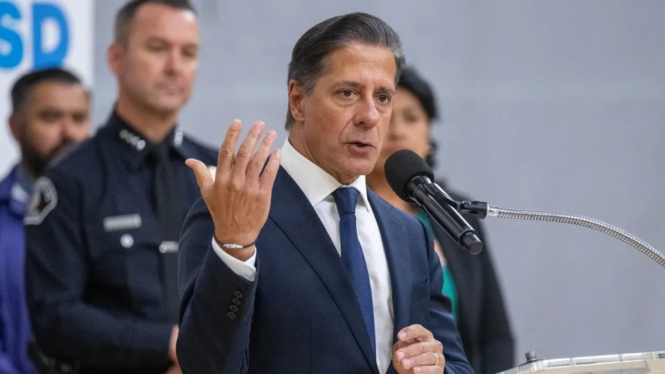 Los Angeles Unified School District Alberto Carvalho speaks during a news conference at Edward R. Roybal Learning Center in Los Angeles on Monday. - Hans Gutknecht/MediaNews Group/Los Angeles Daily News/Getty Images