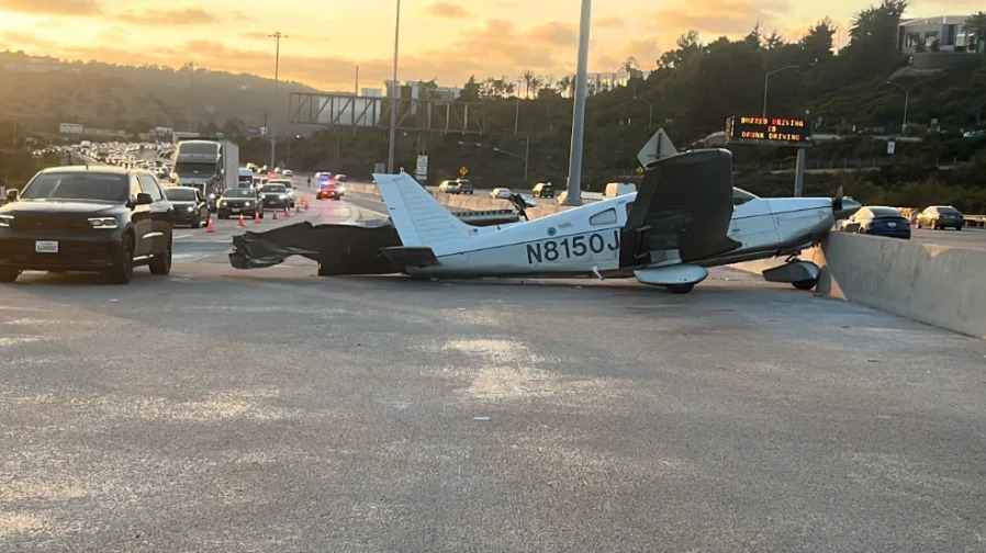 Small plane makes emergency landing on San Diego highway