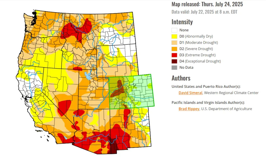 Current drought conditions in the Western U.S. (U.S. Drought Monitor)
