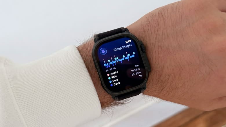 Apple Watch Ultra 2 highlighting a night of sleep