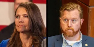  State Sens. Kathleen Kauth and John Cavanaugh, both of Omaha, sought to chair the Business and Labor Committee in the 109th Nebraska Legislature. (Zach Wendling/Nebraska Examiner)
