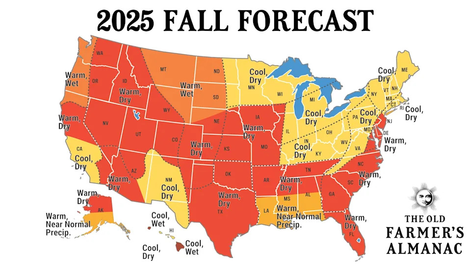2025 fall weather forecast map