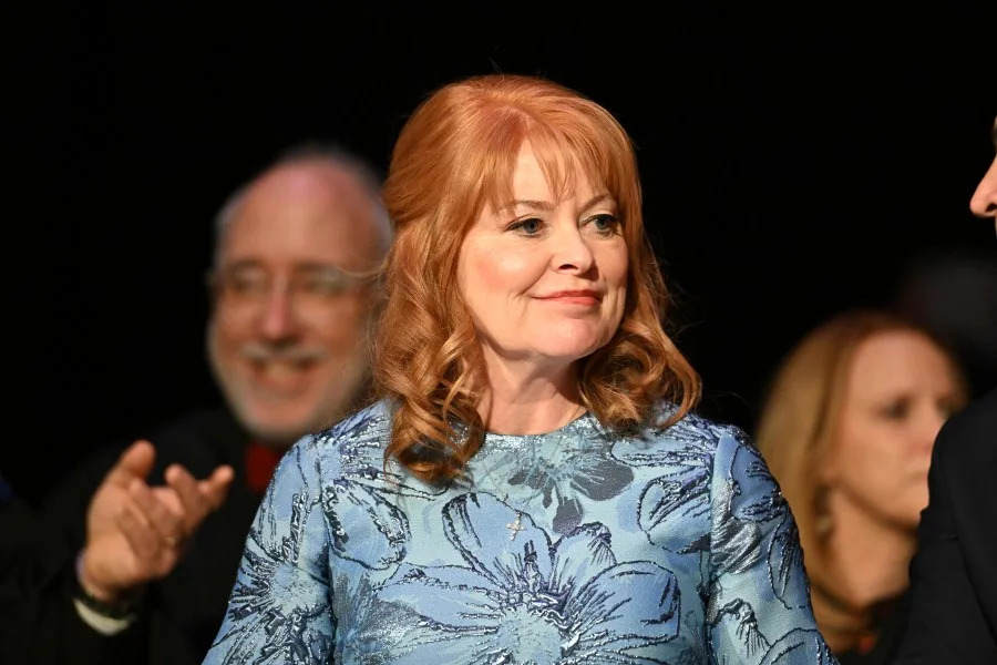 Pennsylvania state Treasurer Stacy Garrity attends swearing in ceremonies after taking the oath of office for her second four-year term in the Forum Auditorium across the street from the Capitol, Jan. 21, 2025, in Harrisburg, Pa. (AP Photo/Marc Levy)