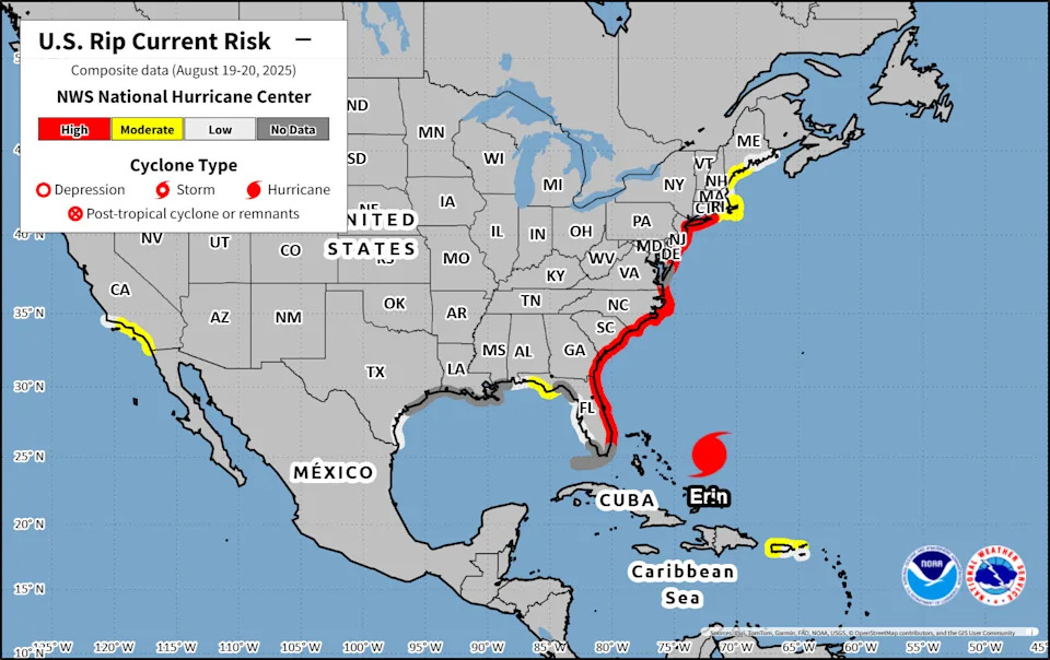 Hurricane Erin to bring 'life-threatening' impacts to South Carolina. See projected paths