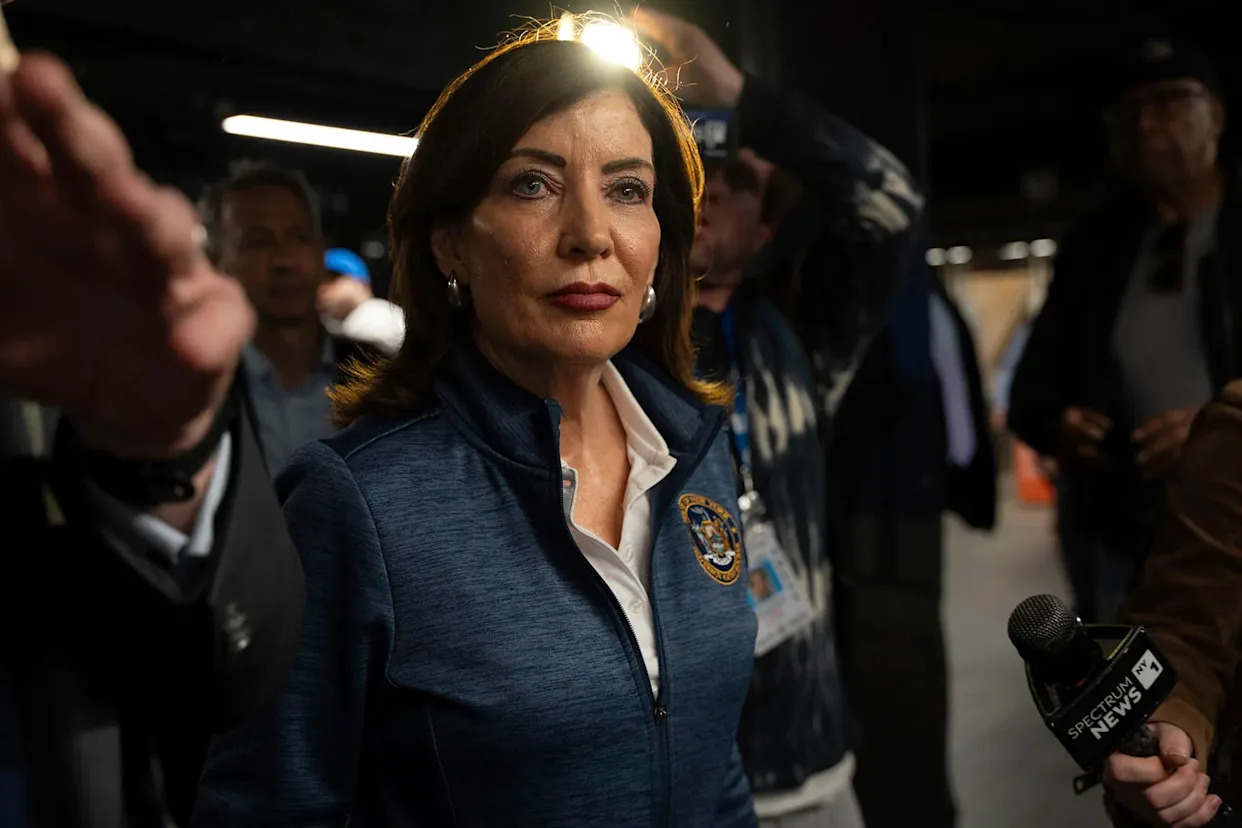 New York Governor Kathy Hochul announces new capital improvements and public safety plans for the MTA New York City subway system in Grand Central Terminal.