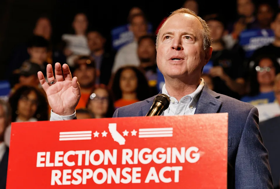 Adam Schiff is backing plans for plans for California to remove five Republican House seats to counteract redistricting efforts in Texas. / Mario Tama/Getty Images