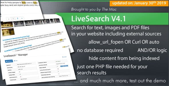 LiveSearch v4.1 - Searchengine for your Website LiveSearch v4.1 - Searchengine for your Website