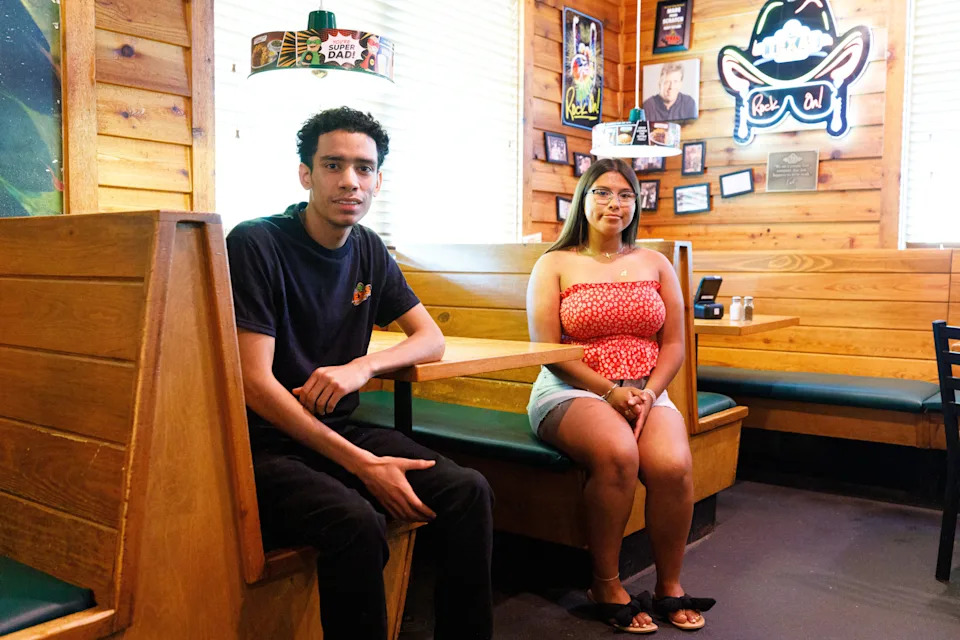 Dekari Henderson, left, an employee at Texas Roadhouse, poses for a portrait with Valeria Markiewicz, a rising sophomore at New Prairie High School, on Wednesday, June 11, 2025, in South Bend. Earlier in the year, Markiewicz saved Henderson from choking using the Heimlich maneuver while he was eating a meal on his break.