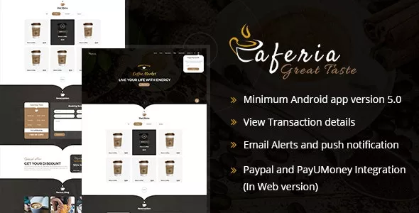 Caferia - Restaurant Food Order and Delivery Web and Mobile App v1.4