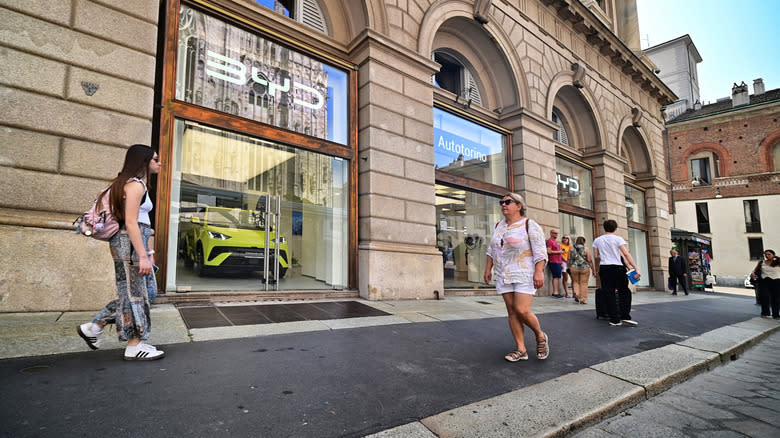A BYD showroom in Milan, Italy