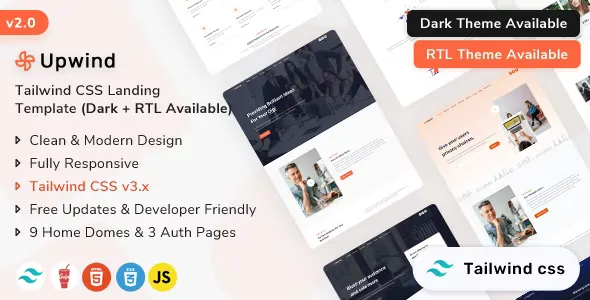 Upwind - Tailwind CSS Landing Page Template v1.6.0