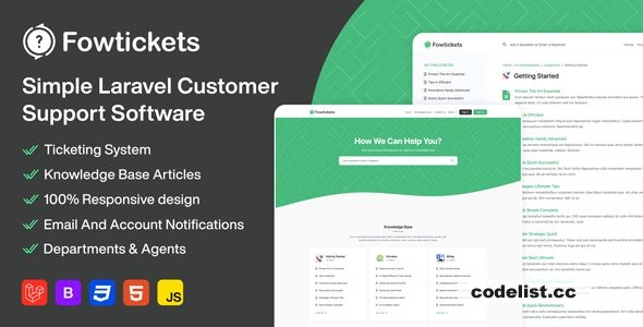 Fowtickets v2.2 - Simple Customer Support Software With Ticketing System And Knowledge Base - nulled
