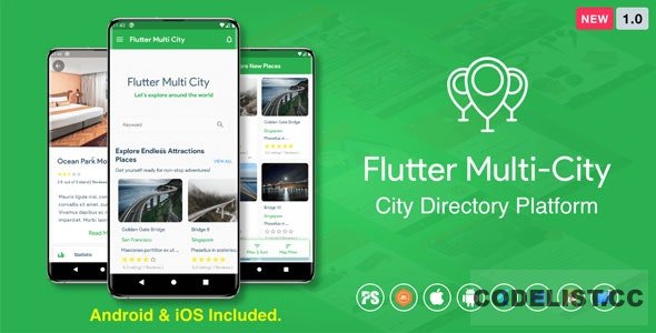 Flutter Multi City ( Directory, City Tour Guide, Business Directory, Travel Guide ) v1.6