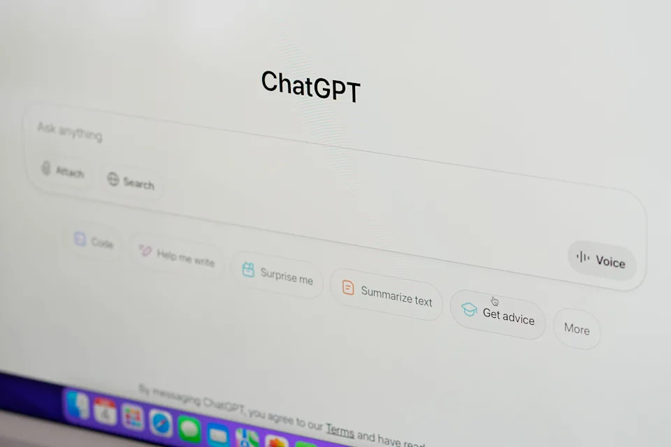 The ChatGPT website is seen on a computer at the Columbus Metropolitan Library in Columbus, Ohio.