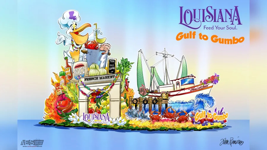 Louisiana’s ‘Gulf to Gumbo’ Rose Parade float celebrates seafood culture