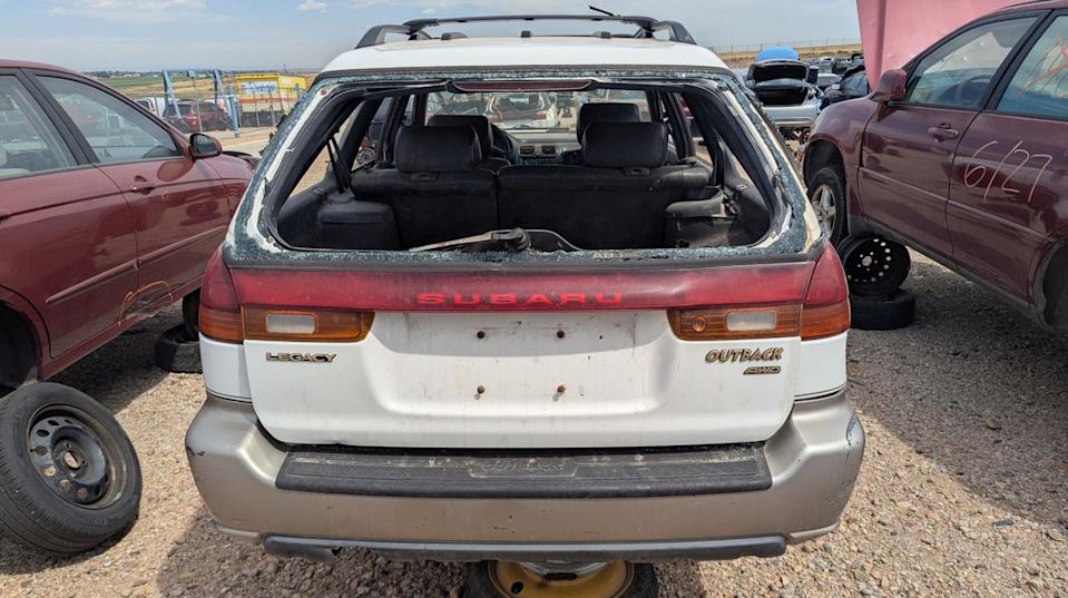 1998 subaru legacy outback wagon with 500k miles in colorado junkyard