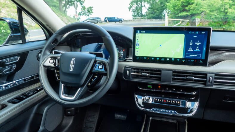 The center console and dashboard of the Lincoln Corsair