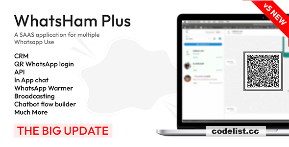 WhatsHam v6.1 - Cloud based WhatsApp SAAS, Wa Warmer, CRM