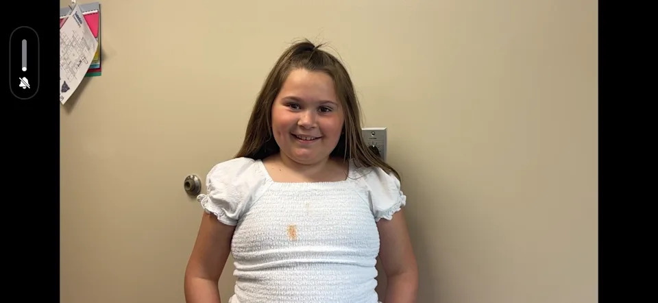 Incoming Suamico Elementary second-grader Ellison smiles in an interview.
