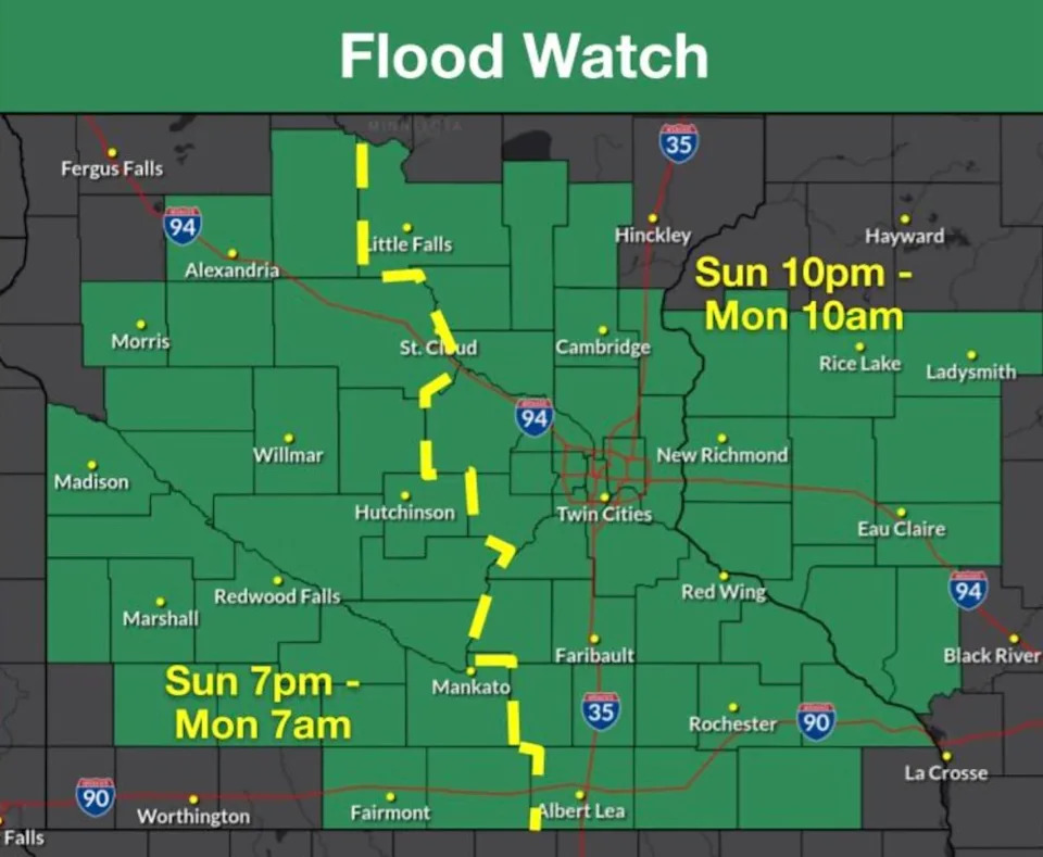 LIVE UPDATES: Flood watch, tornado warnings as storms arrive in Minnesota