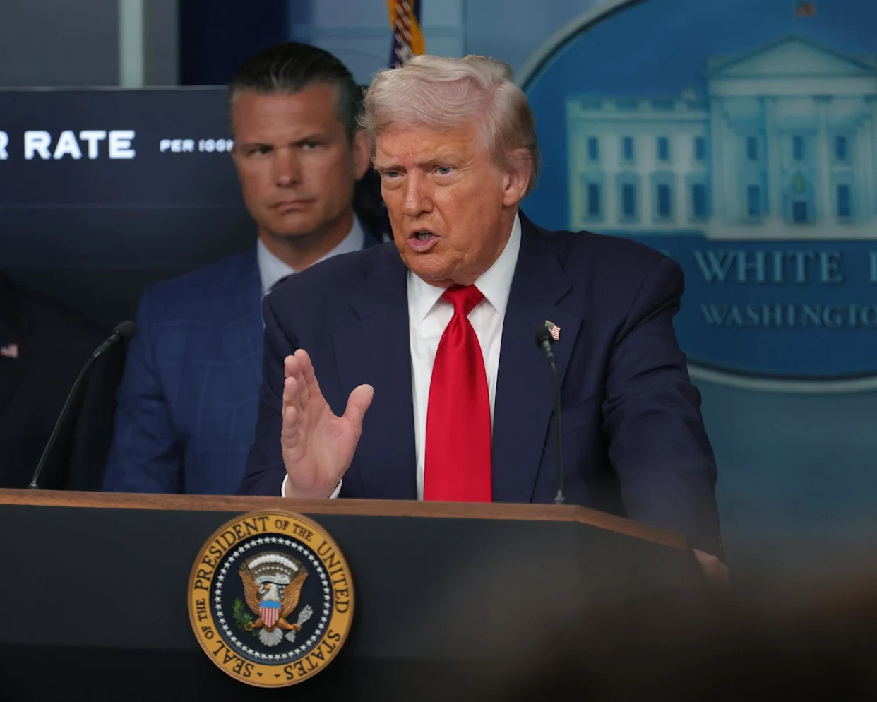 <span>Trump speaks during a press conference at the White House in Washington DC on Monday, addressing crime and federal law enforcement measures in the US capital.</span><span>Photograph: Bryan Dozier/NurPhoto/Shutterstock</span>