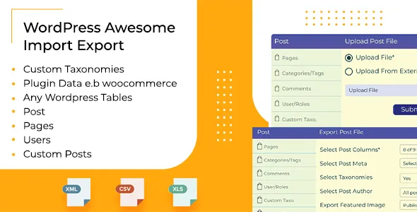 WordPress Awesome Import & Export Plugin - Import & Export WordPress Data v4.1.1